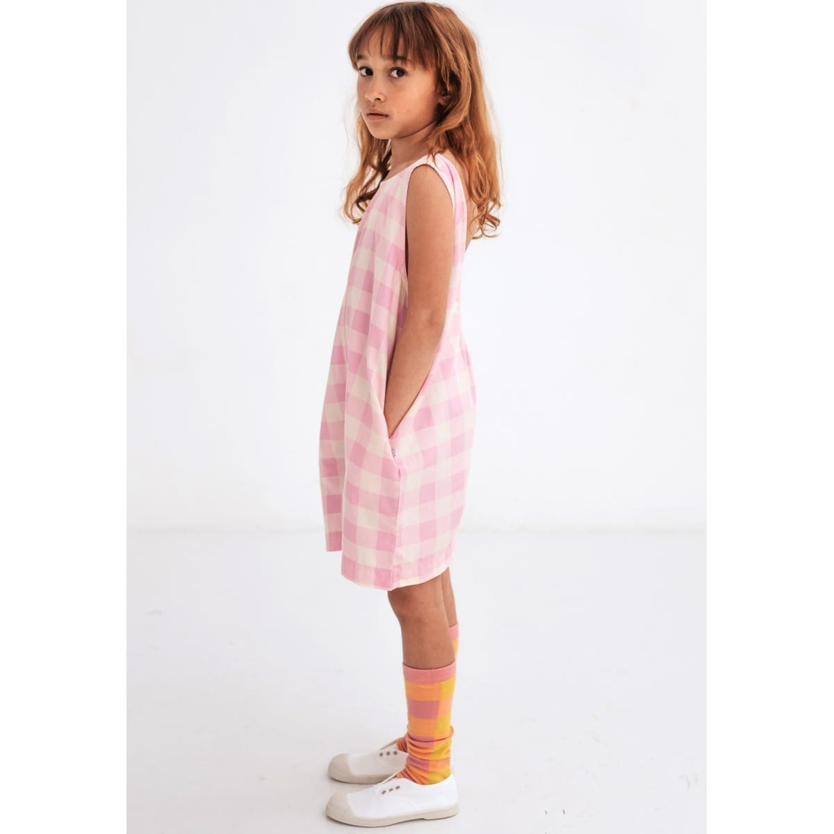 Woven One Suit | Sand Pink BB Check