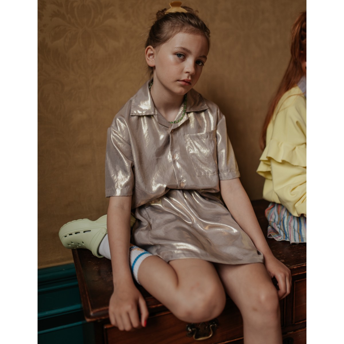 Cropped Shirt | Shimmers Of Gold