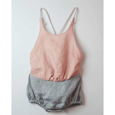 Reversible White Bather Romper