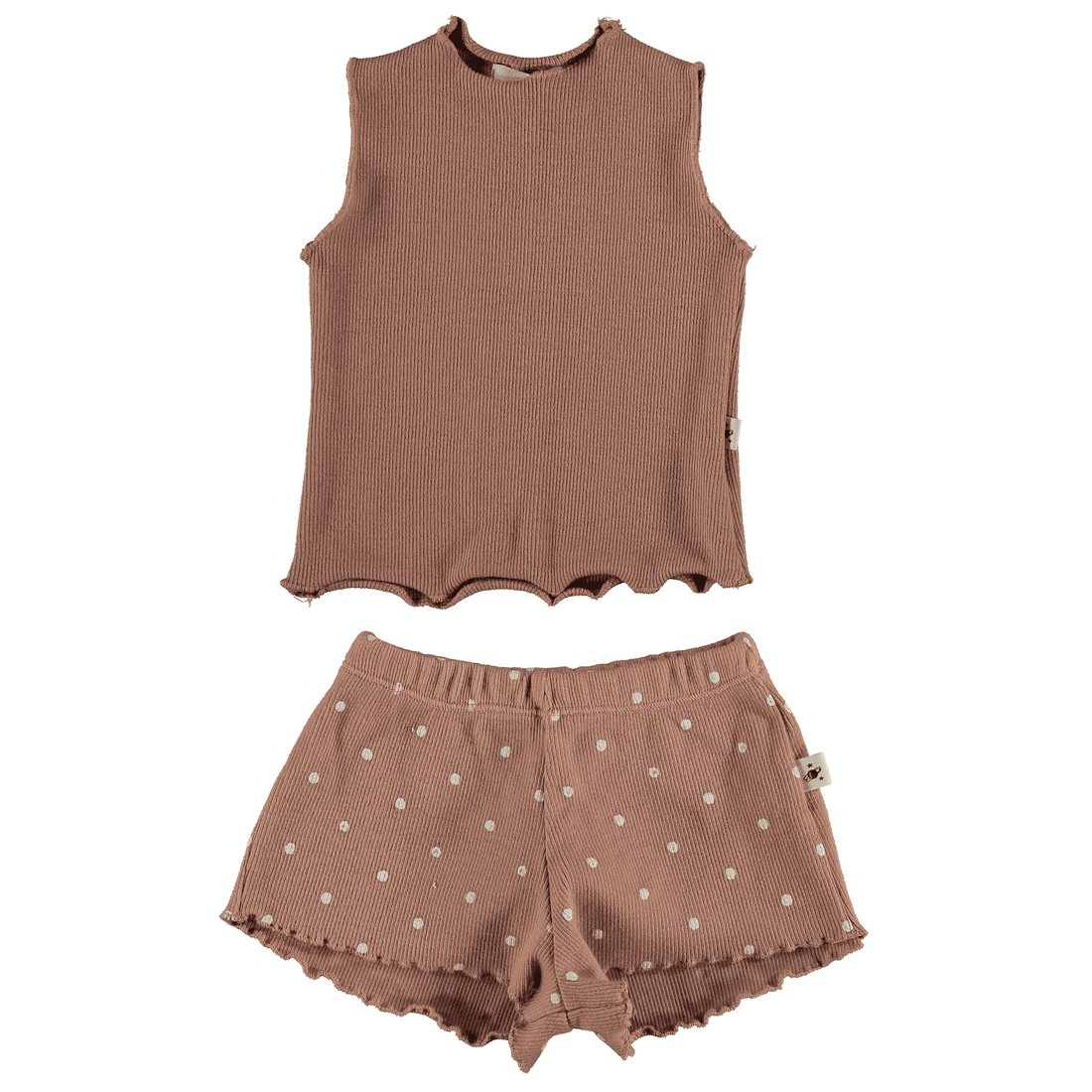 Rib Sleeveless Top & Dots Shorts | Tarra Cota