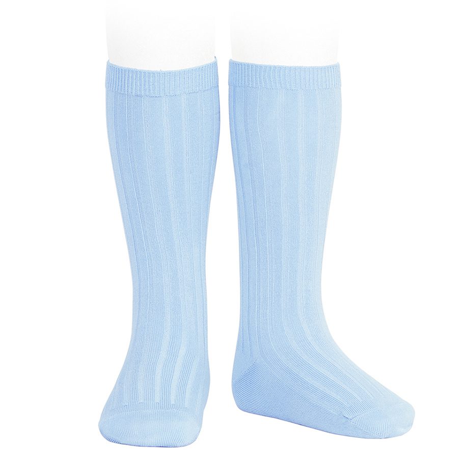 2016/2 Ribbed Knee High Socks | Baby Blue (410)