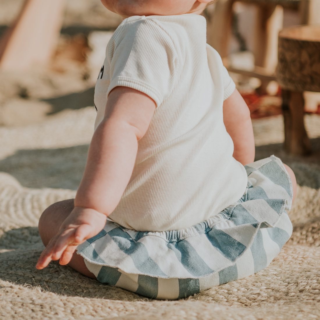 Romper Ice Cream Bandit & Bloomer Denim Stripe