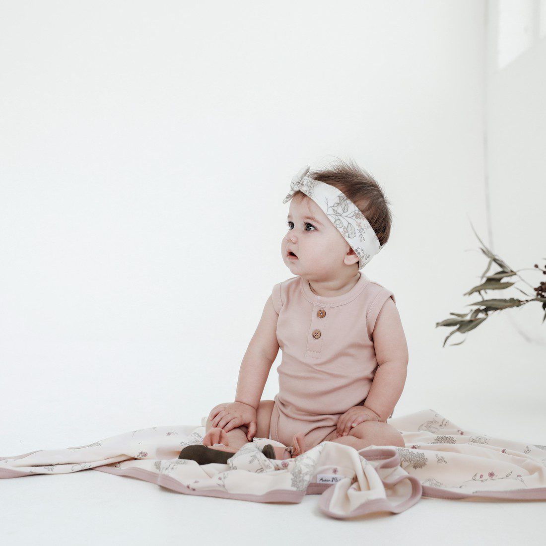 Rose Dust Singlet Onesie & Button Shorts