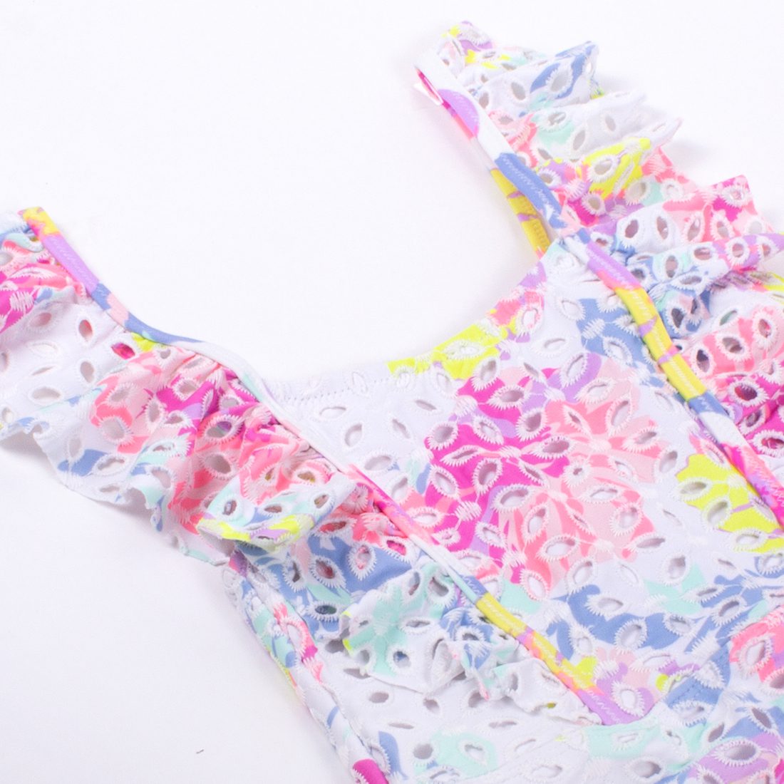 Ruffle Sleeve Floral Eyelet