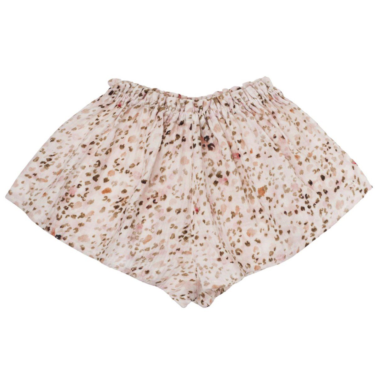 Long Sleeve Chambray Fabric Blouse & Animal Print Shorts | Blue