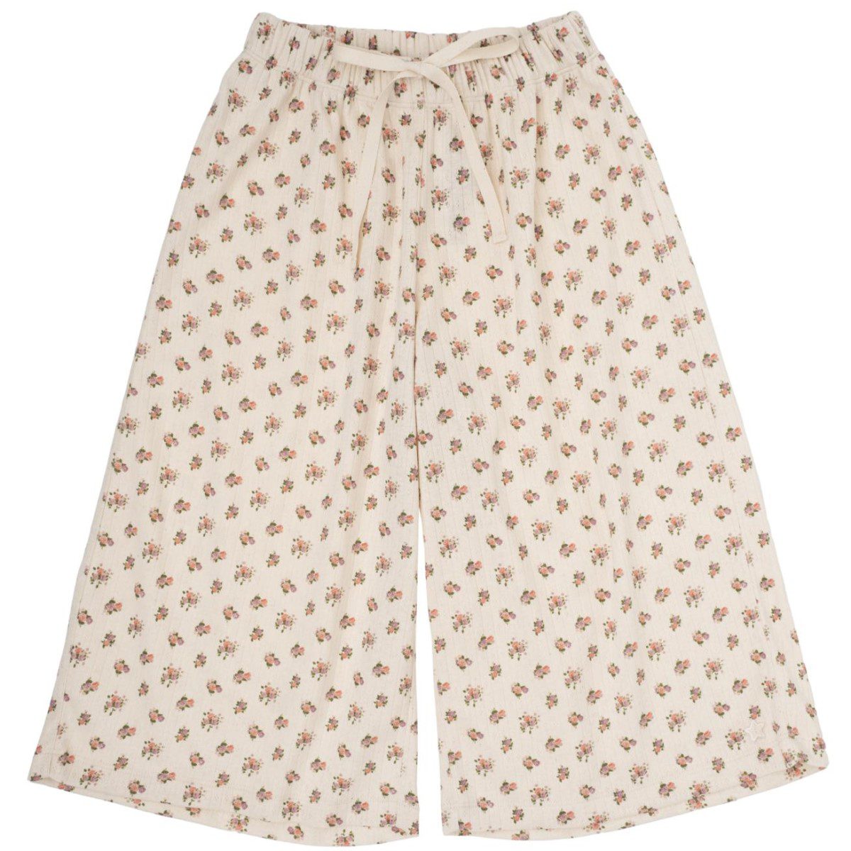 Plumeti Fabric Strappy Top & Floral Print Palazzo Pants Kid | Yellow/Off-White