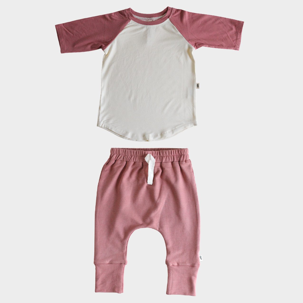 Slim Harm Pants & Baseball Tee | Dusty Rose