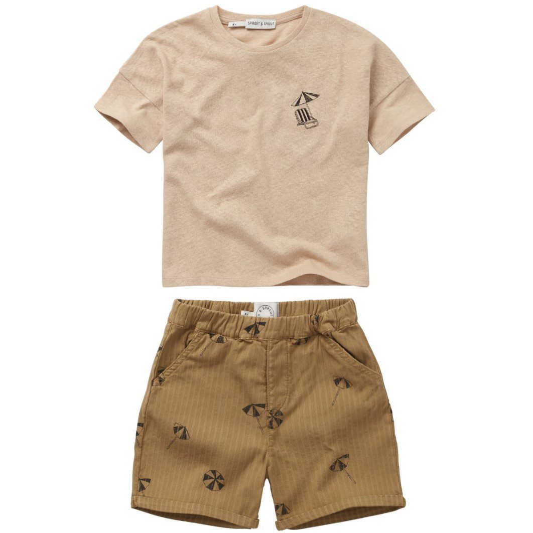 Sunbed Linen T-Shirt & Woven Umbrella Shorts | Set