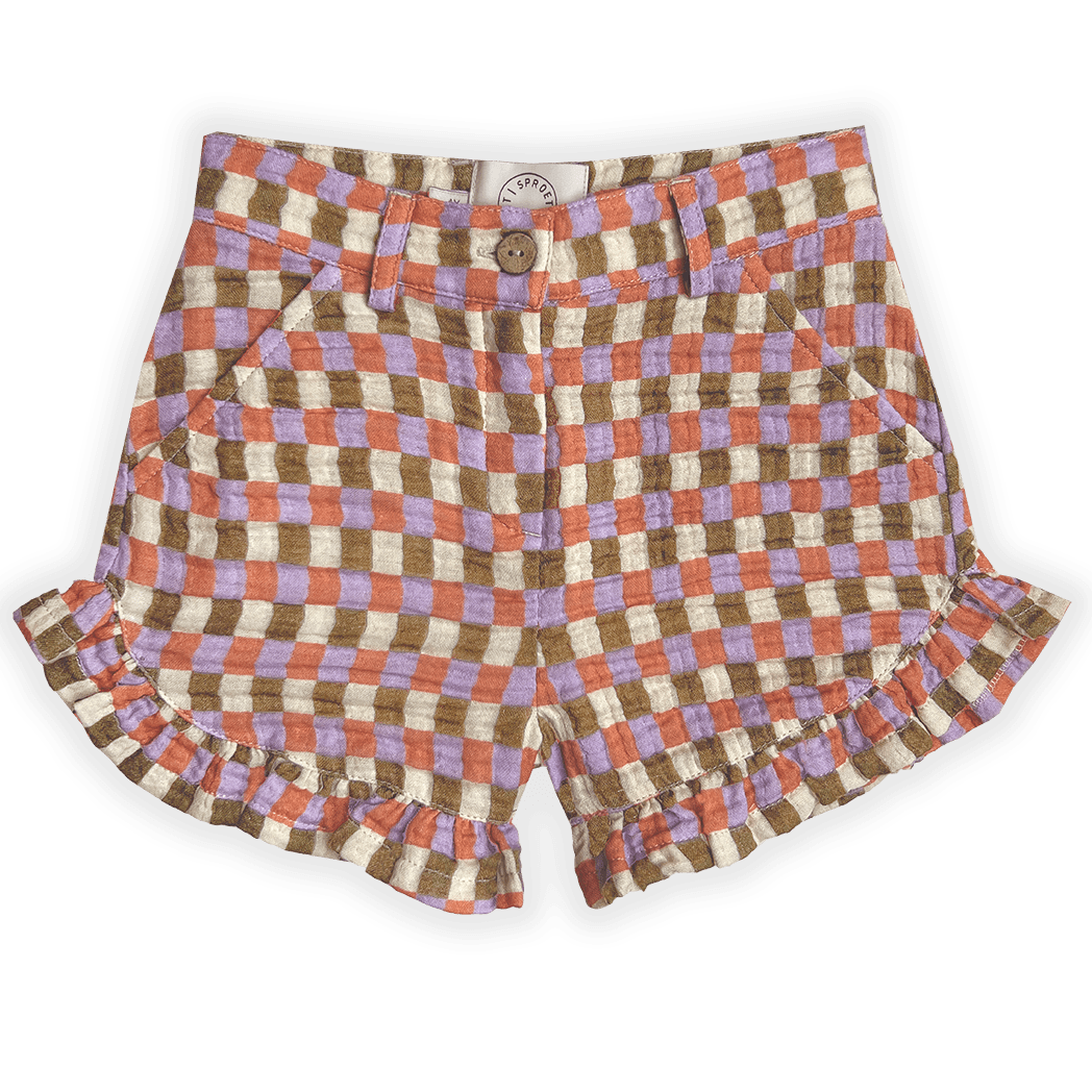 Strap Rib Tutti Frutti & Ruffle Shorts | Set