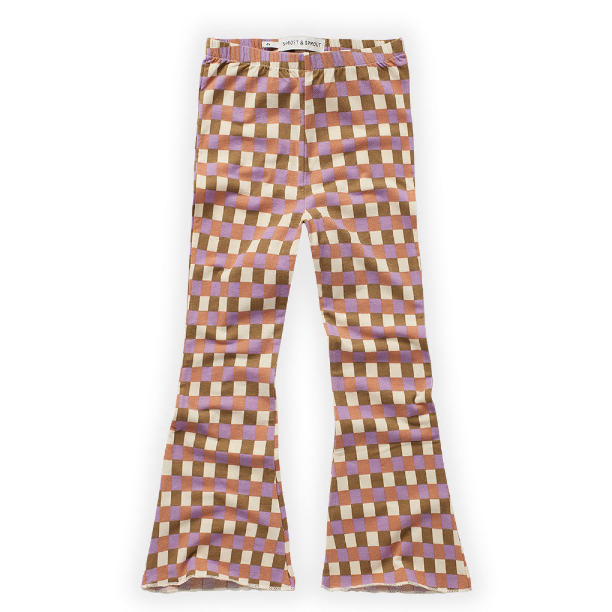 Rib Flare Pants | Block Check Print