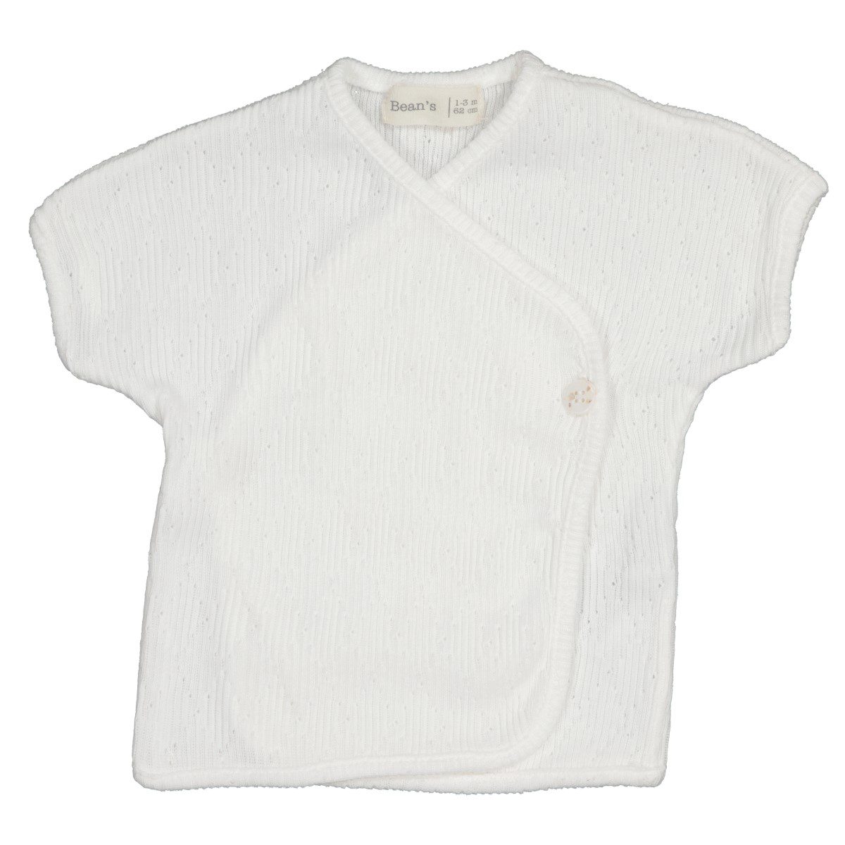 Pointelle Wrap Over T-Shirt & Fleece Button Shorts | Off-White