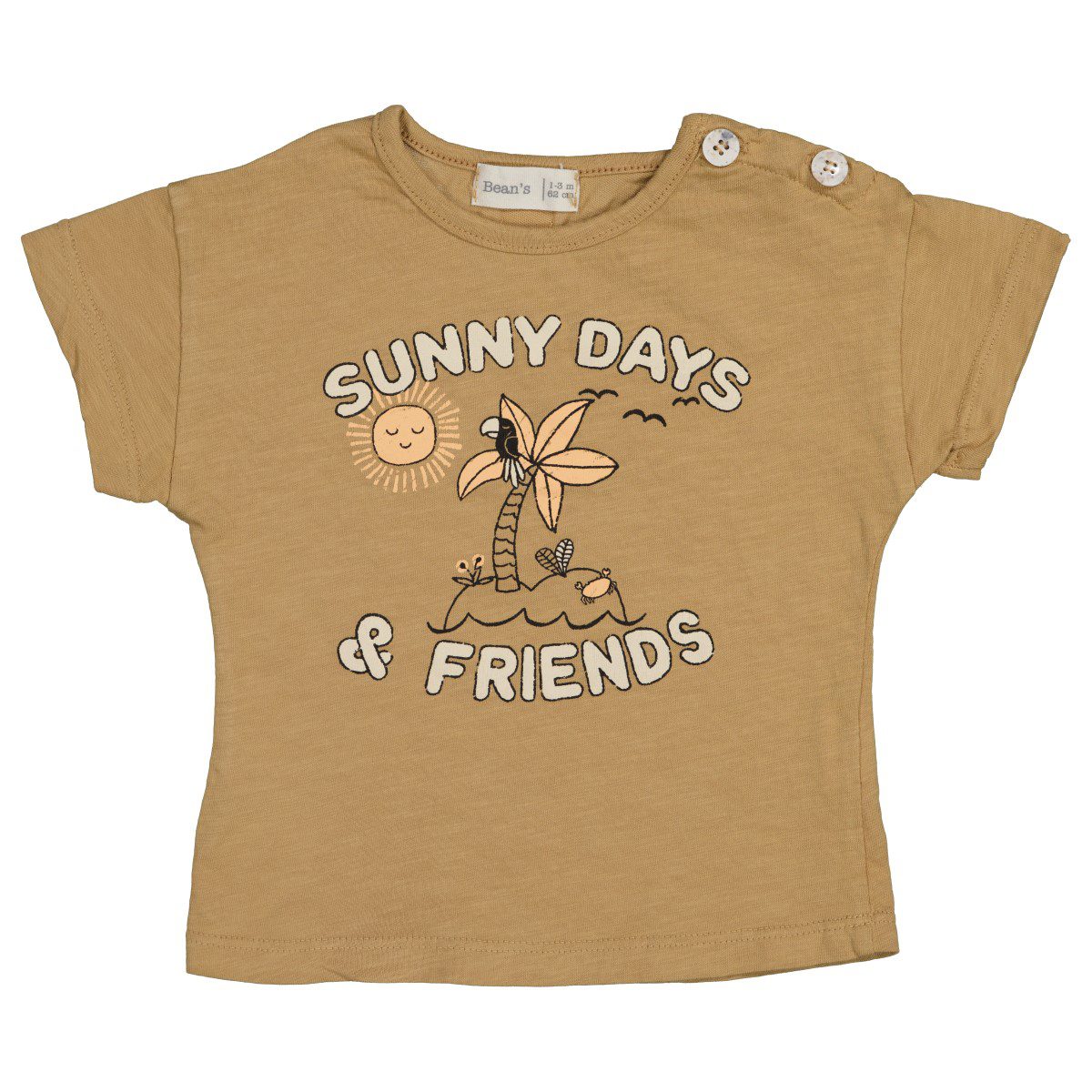 Submarine Palm T-Shirt & Muslin Shorts | Tan/Anthracite