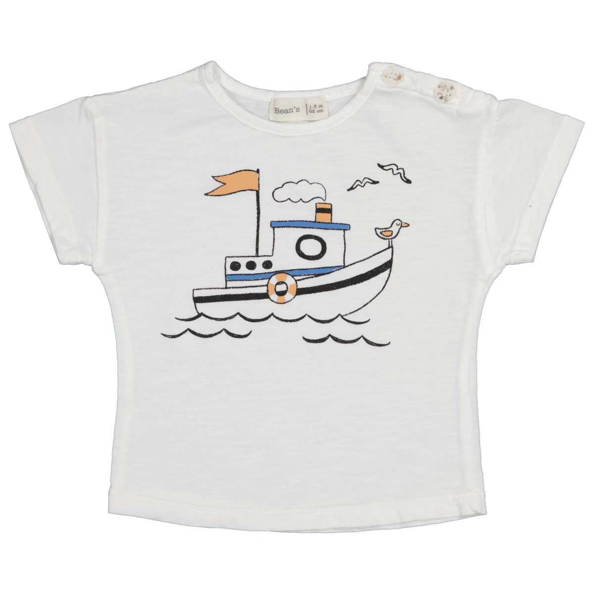 Submarine Boat T-Shirt & Terry Shorts | Off-White/Apricot