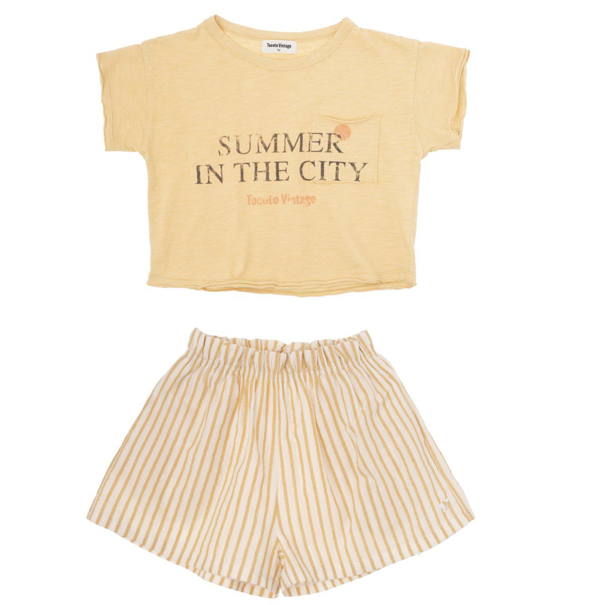 Summer In The City T-Shirt & Striped Short | Yellow
