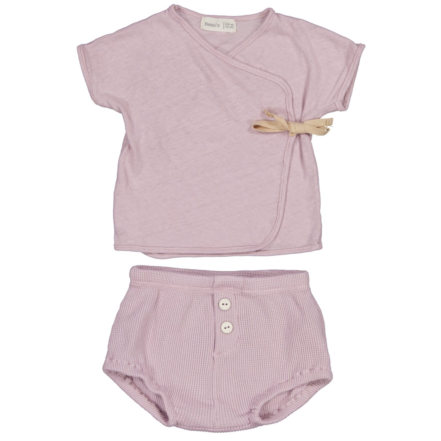 Cotton-Linen Top & Waffle Bloomers | Mauve Pink