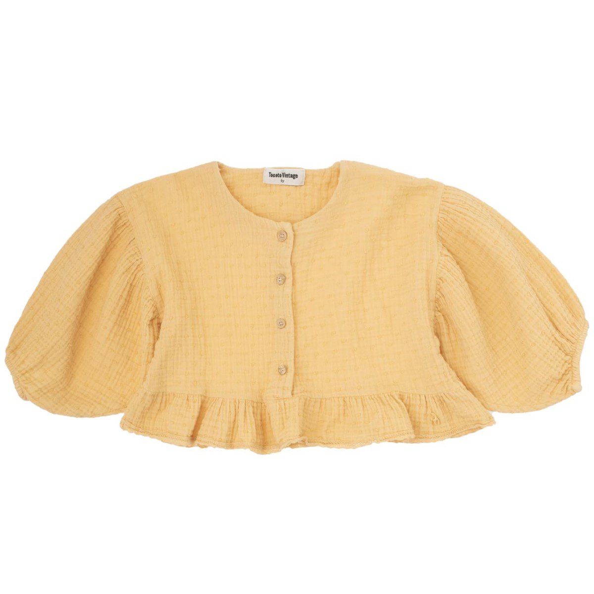 Plumeti Cropped Blouse & Short | Yellow