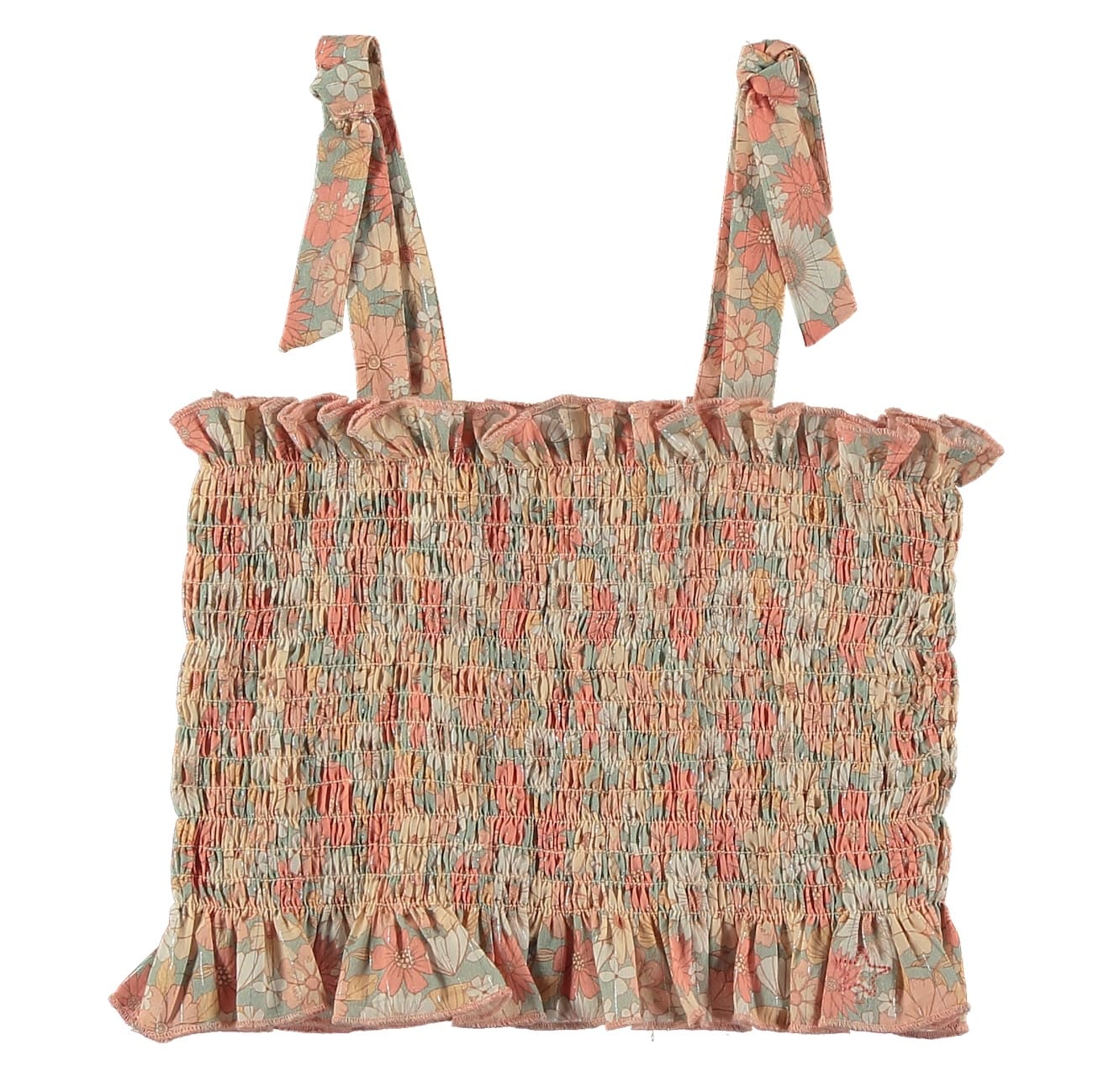 Floral Print Honeycomb Top