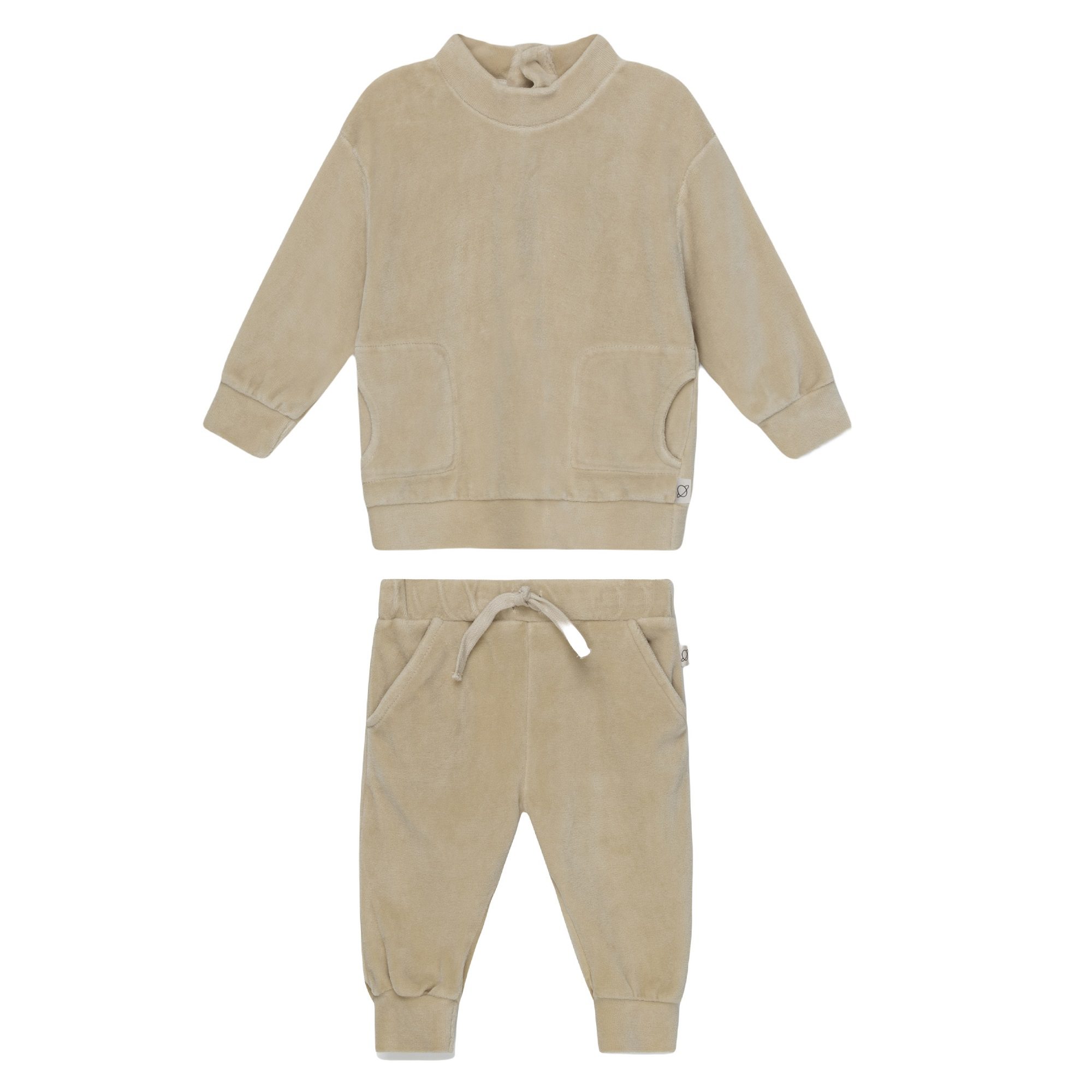 Velour Sweatshirt & Pants | Stone