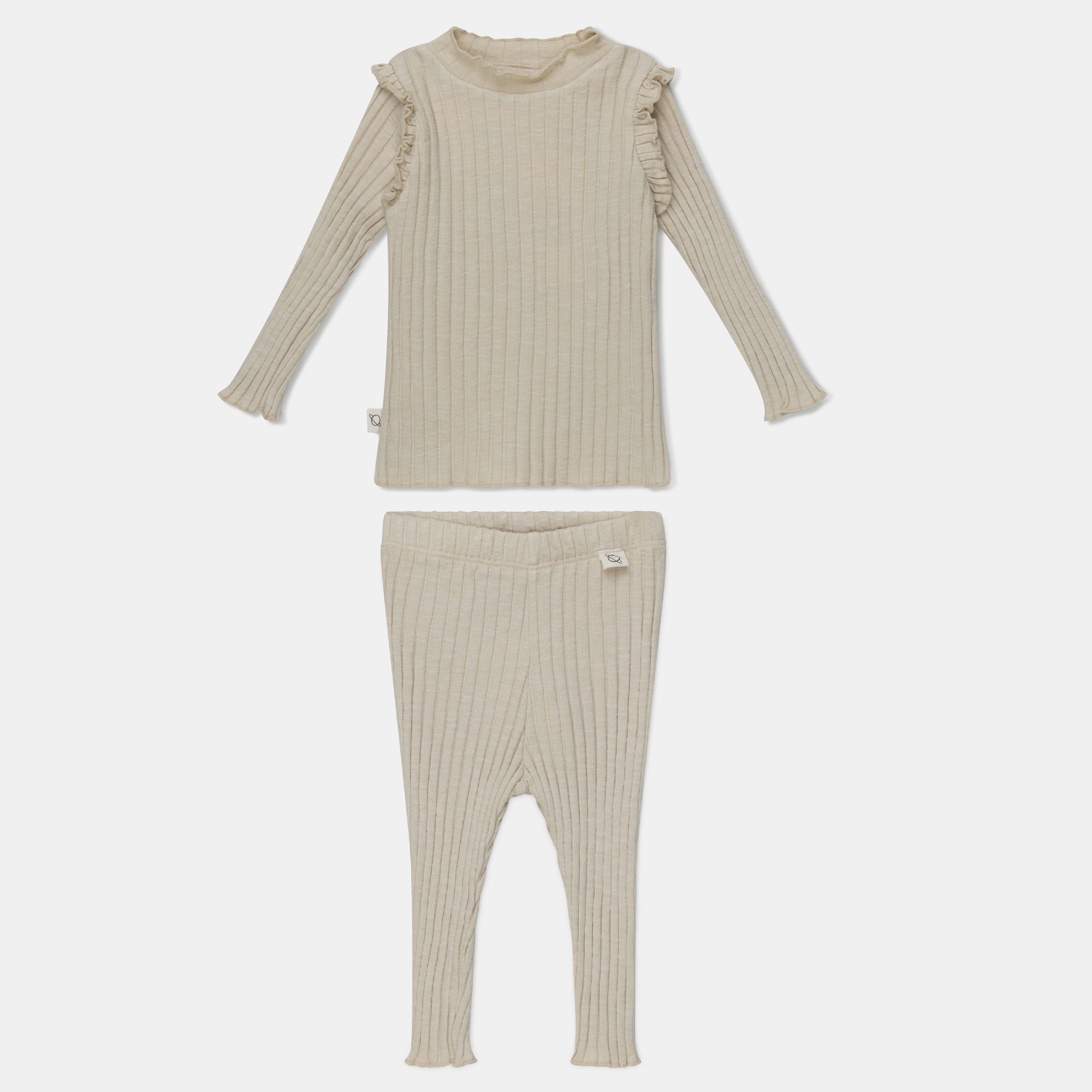 Rib Sweater & Lettuce Edge Leggings