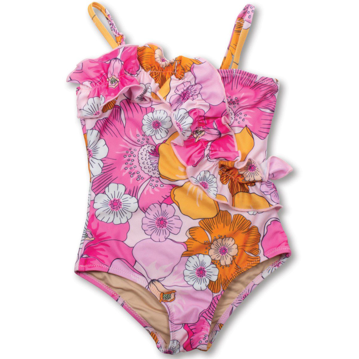 Ruffle Front 1 Pc | Blooming Hibiscus