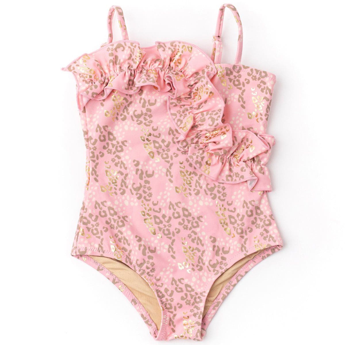 Ruffle Front 1 Piece | Leopard Spots