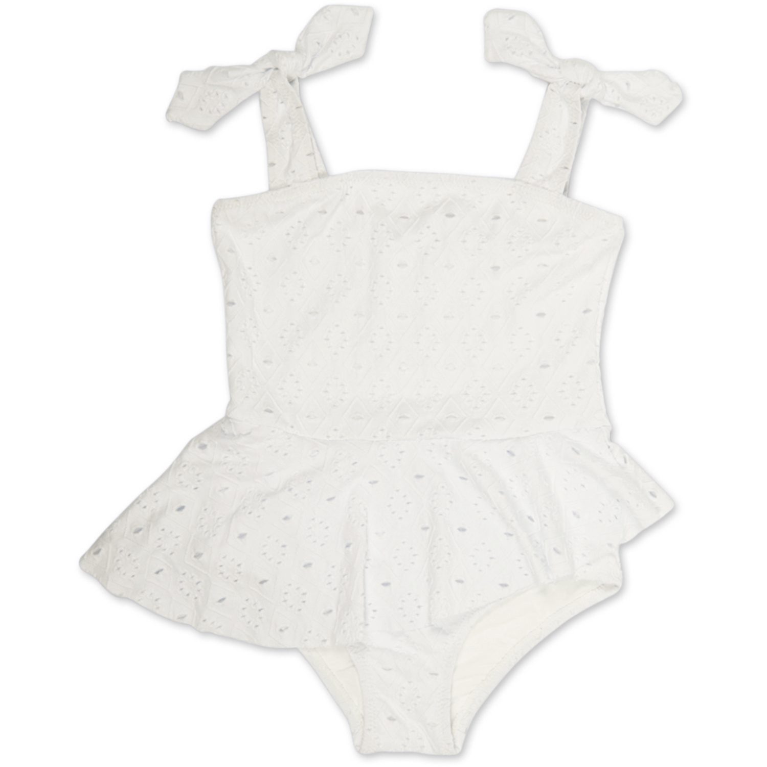 One Piece W/ Skirt White Eyelet