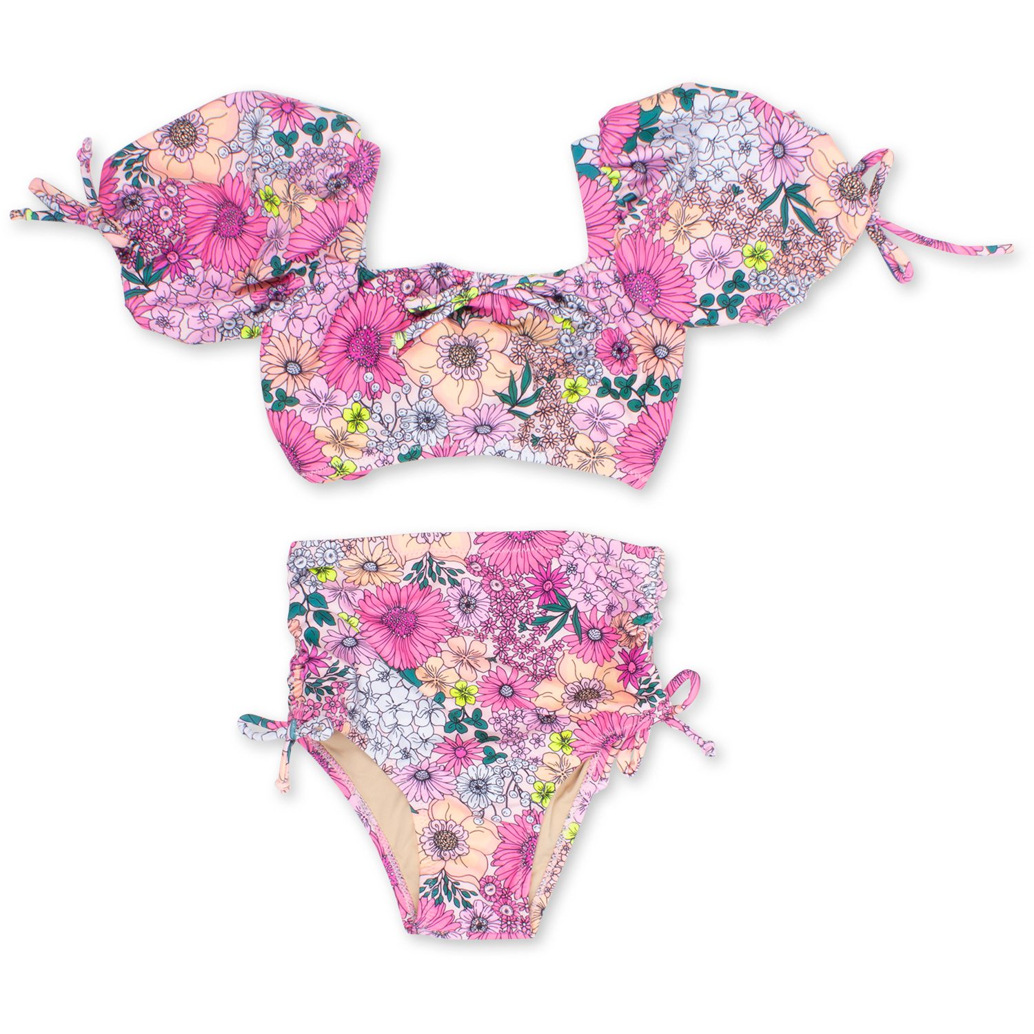 Floral Two Piece High Waisted Swimsuit