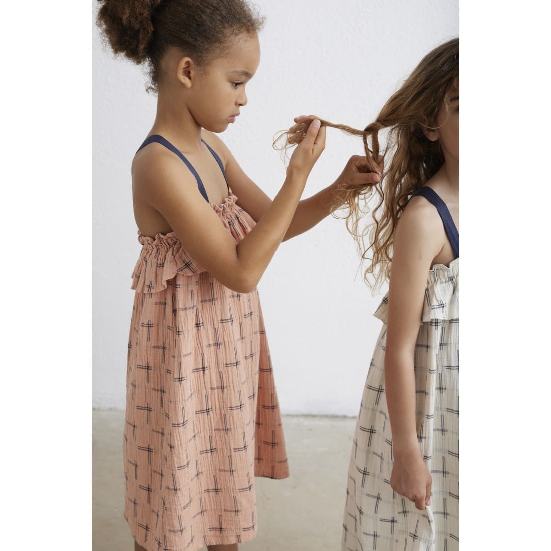 Sigrid Plaid Muslin Dress | Pink