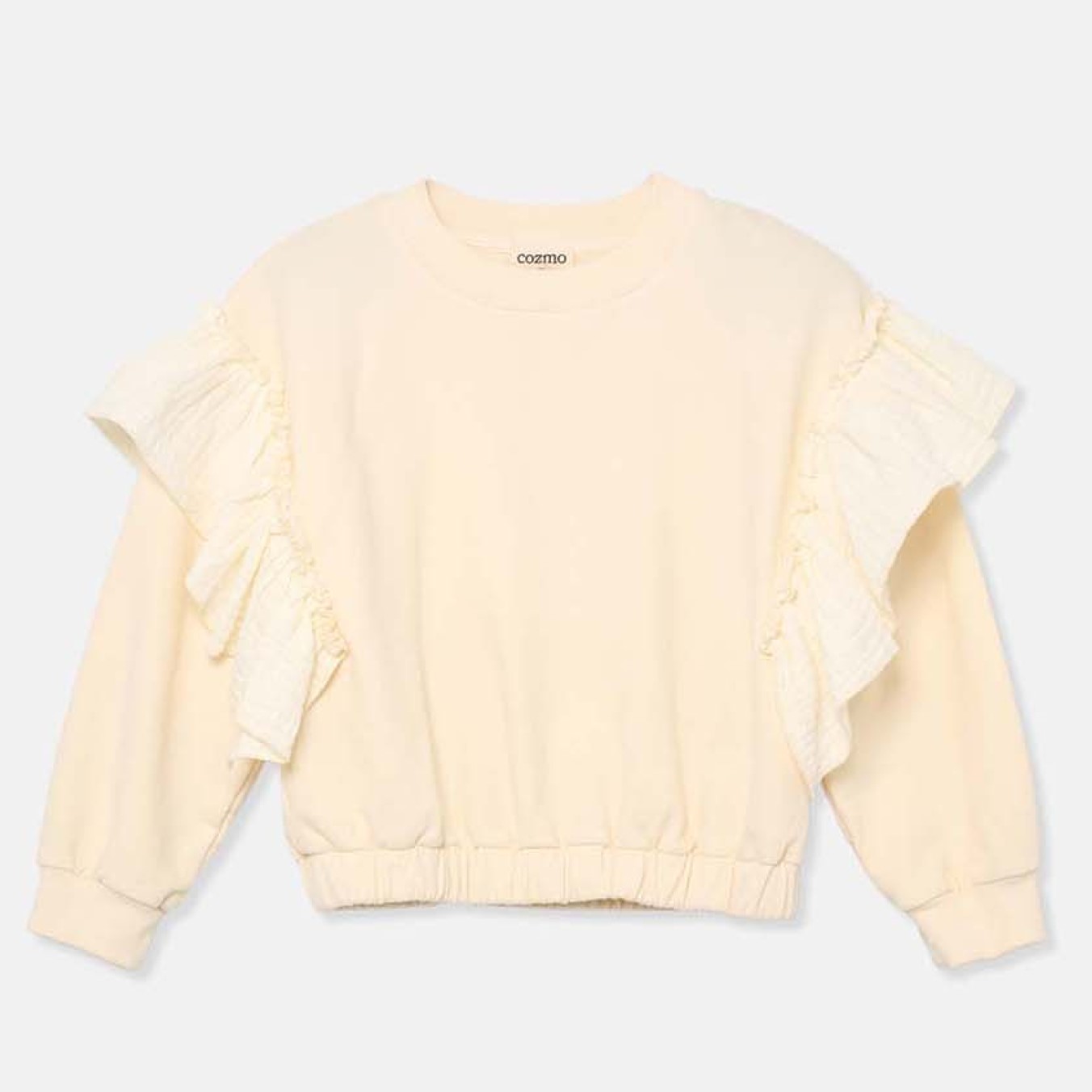 Silvia Soft Fleece Ruffles Sweatshirt | Ivory