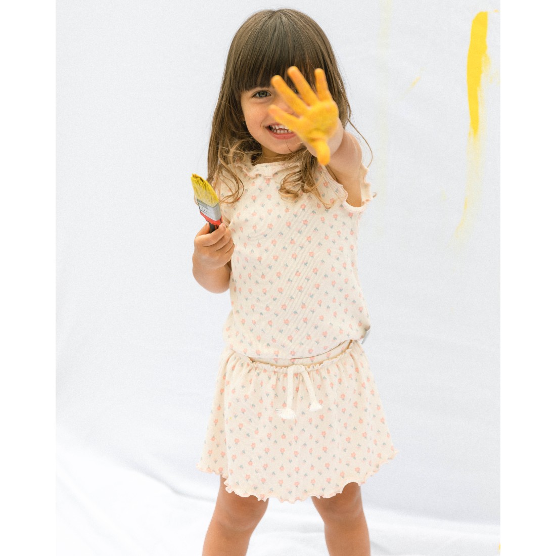 Ribbed Jersey Singlet & Ribbed Jersey Skirt | Floral