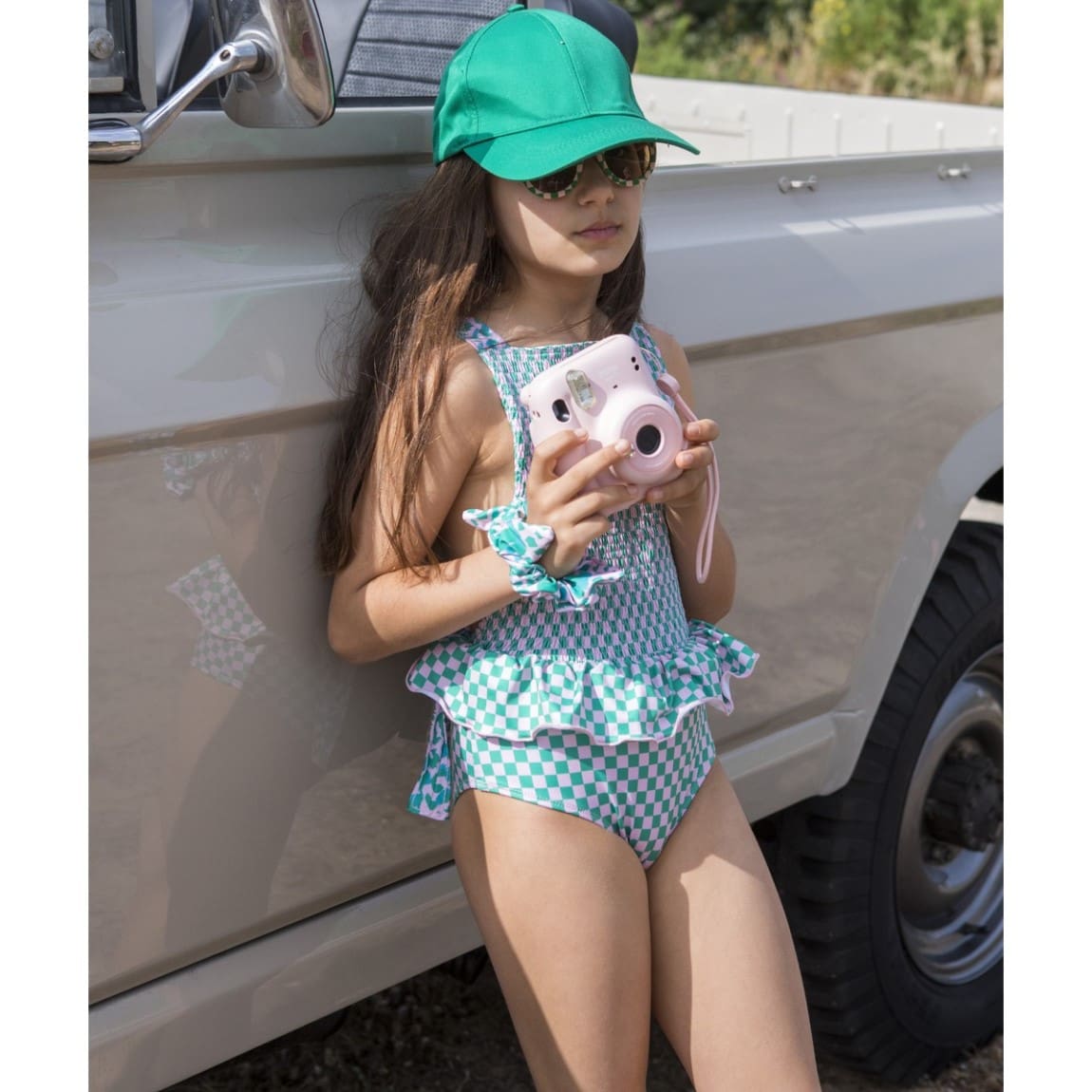 Squares Elastic Swimsuit