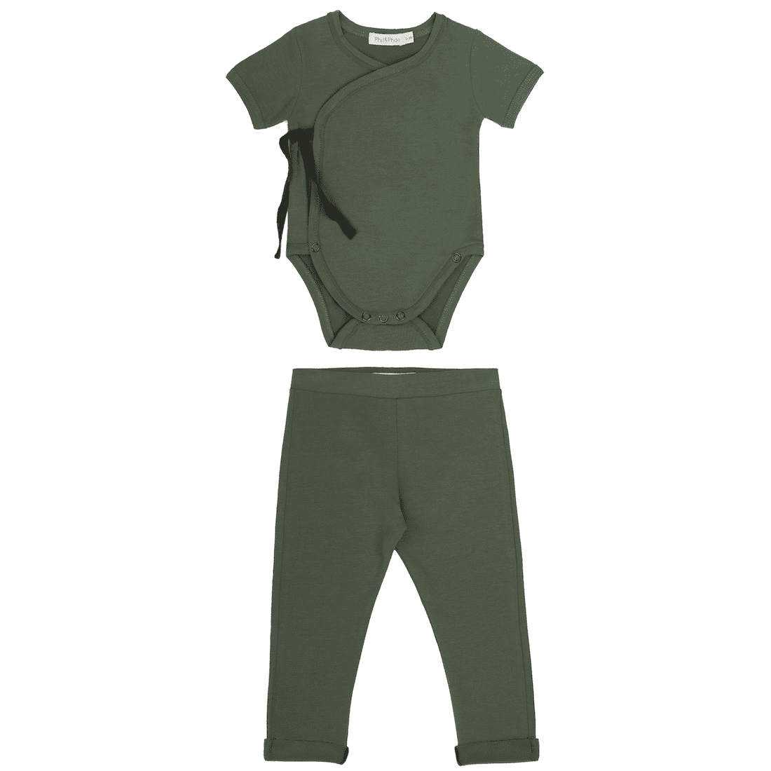 S/S Cross Over Body & Basic Jersey Pants | Sage