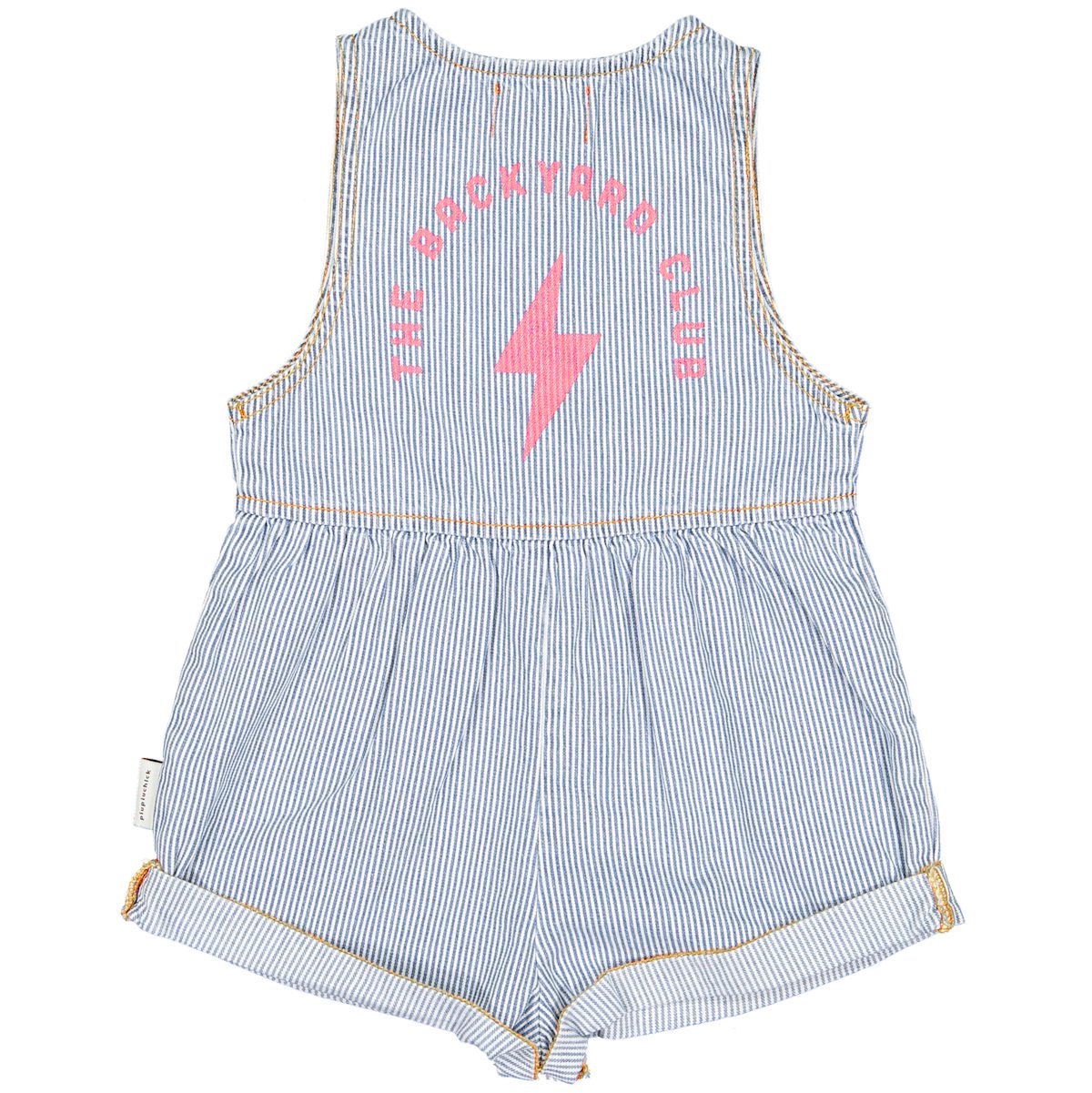 Jumpsuit Washed Little Stripes Denim W/ Backyard Print