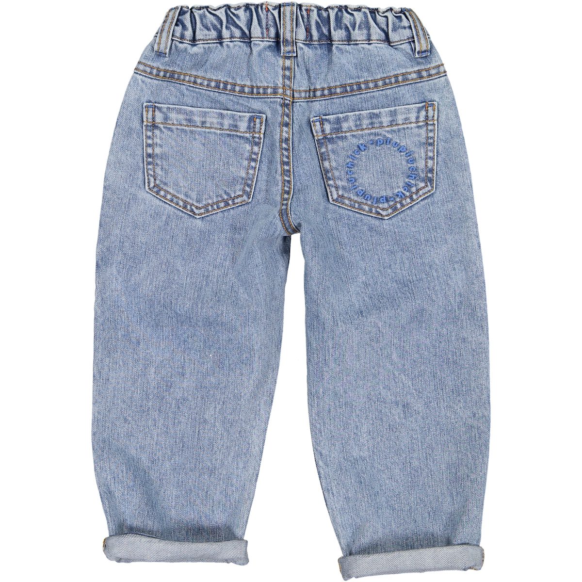 Mom Fit Trousers | Washed Light Blue Denim