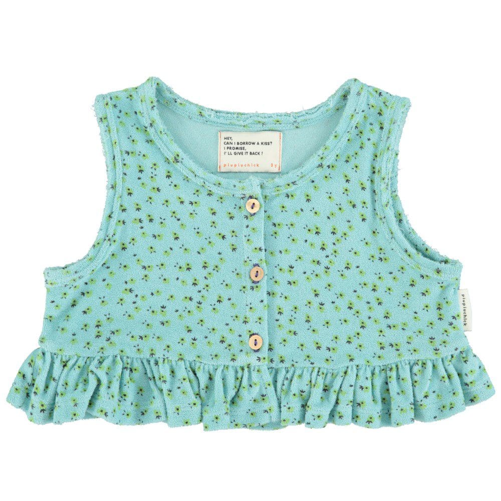 Top | Light Blue W/ Yellow Flowers