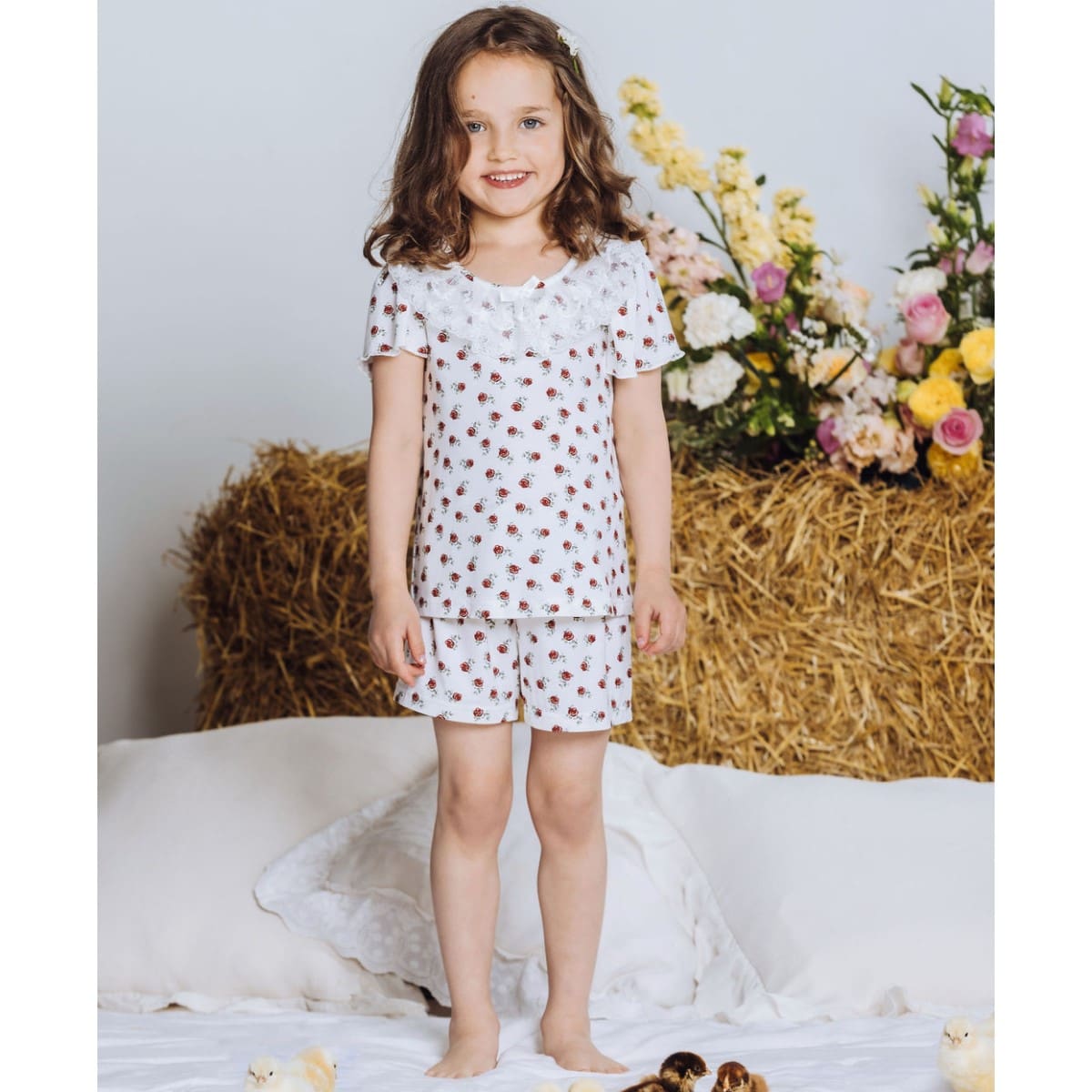 Pajama Melody & Zoe Set | Rose Print
