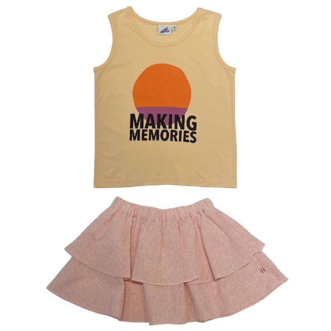 Making Memories Tank Top & Stripe Ruffle Skirt