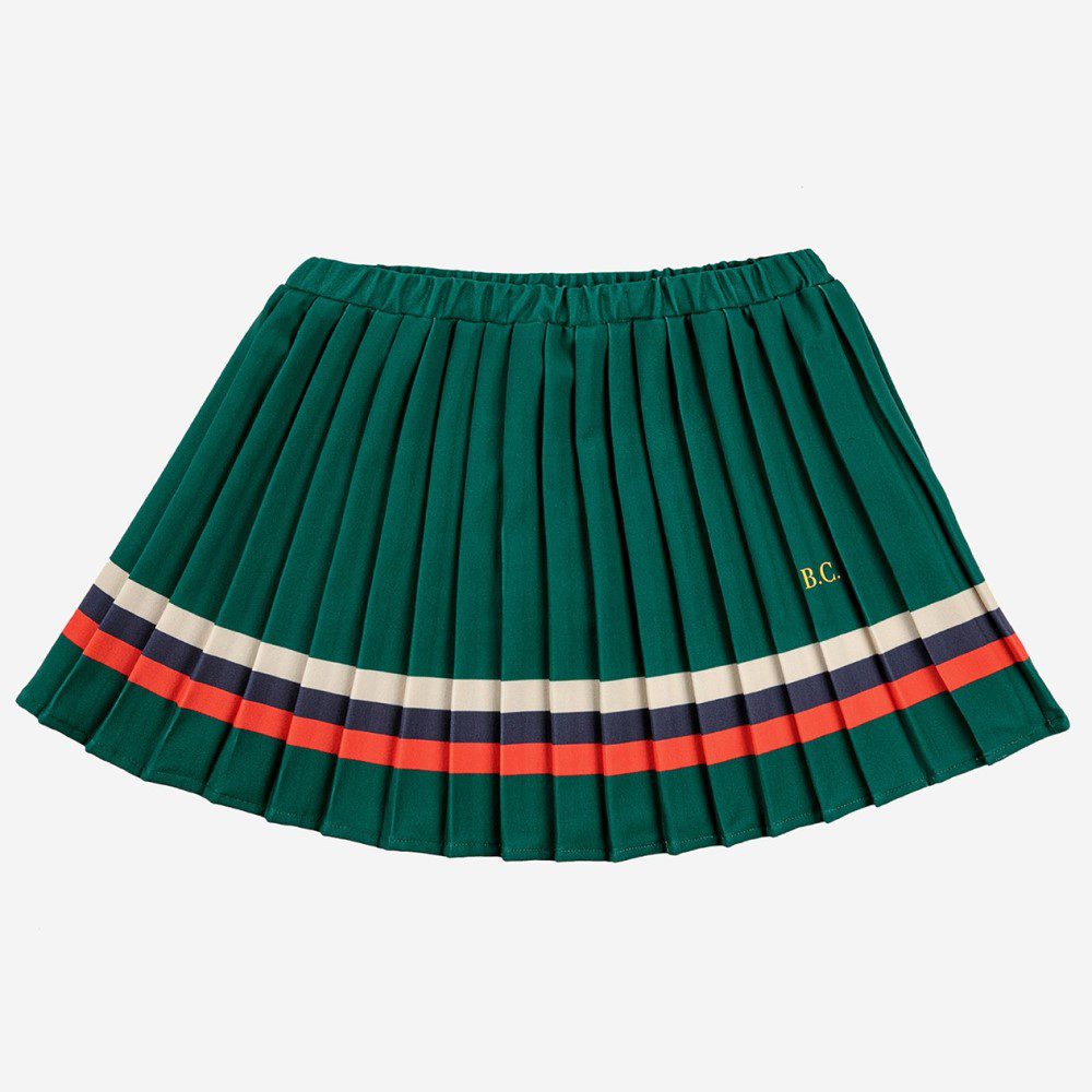Stripes Pleated Woven Skirt