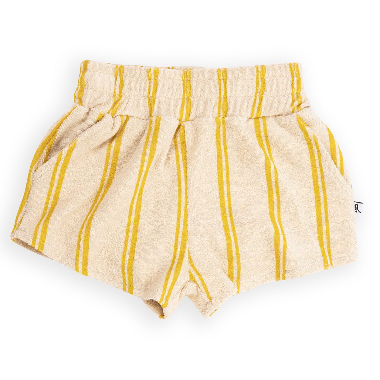 Cropped Crewneck Tee & Shorts | Stripes Yellow