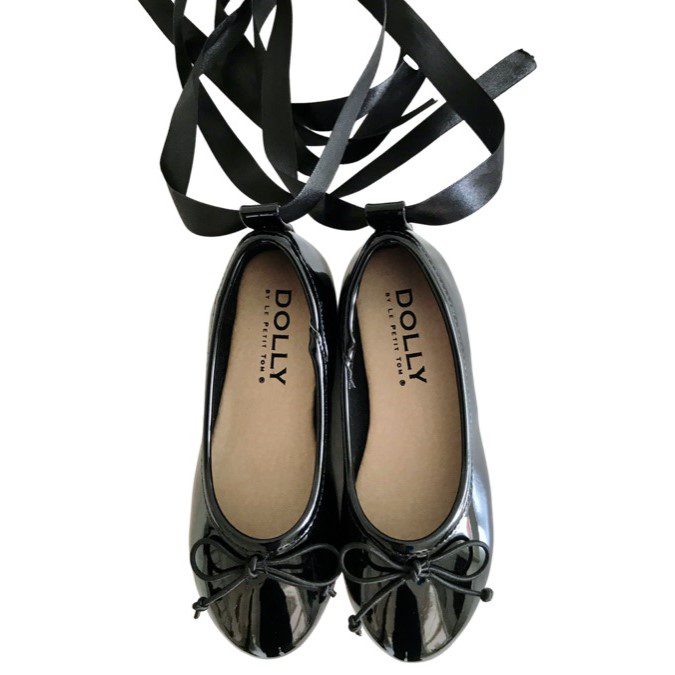 Classic Ballerinas W/ Lace Up Ribbons | Black
