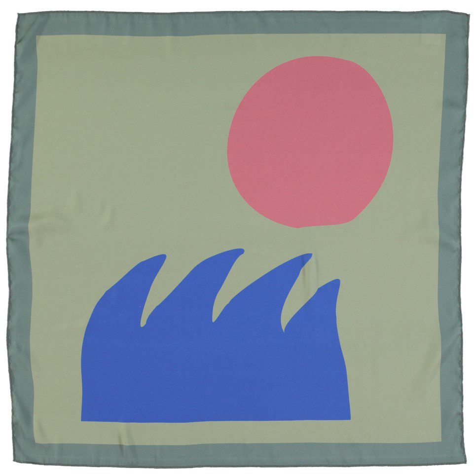 Silky Bandana/Scarf | Green W/ 