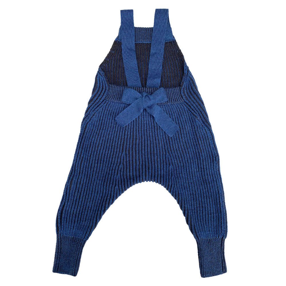 Slate Blue Cocoa Caio Dungarees & Ivory Sylfaen Skinny Rib