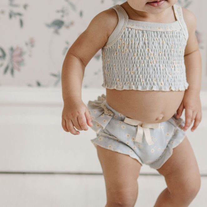 Smocked Crop Tank & Ruffle Bloomers | Lilac