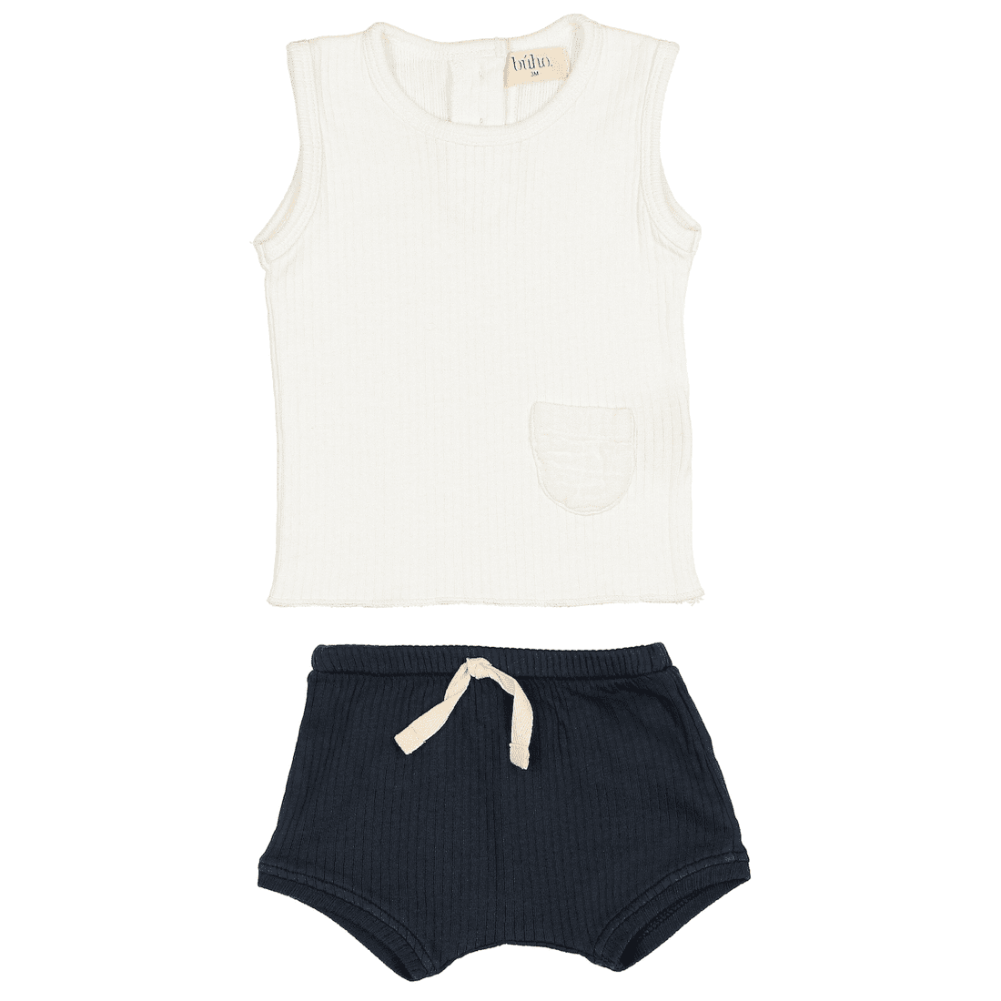 Soft Rib Tank & Soft Rib Short | White & Blue Night