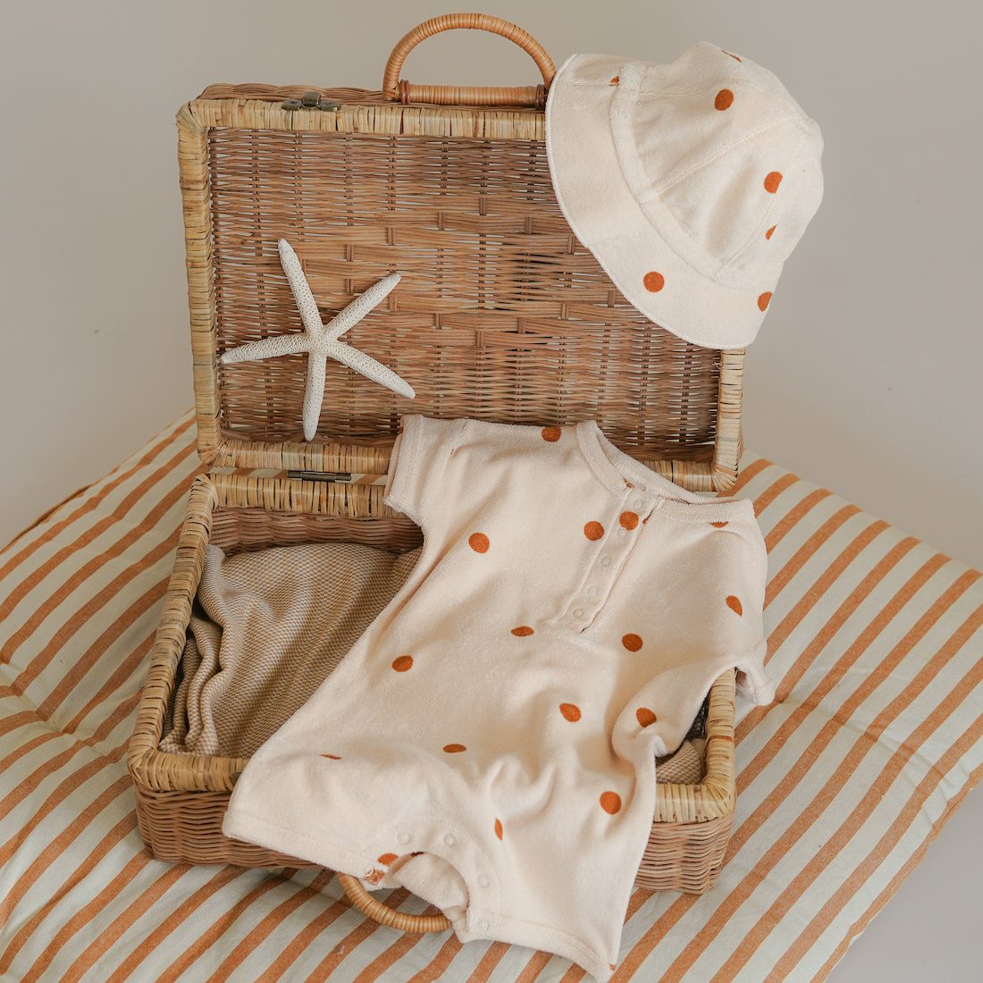 Spice Dots Terry Beach Romper