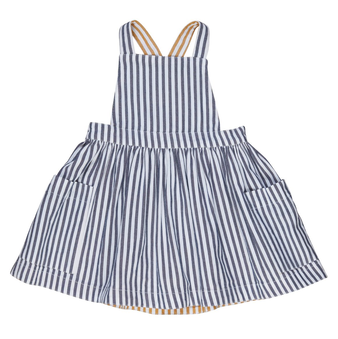Stripe REVERSIBLE Pinafore & White T-Shirt
