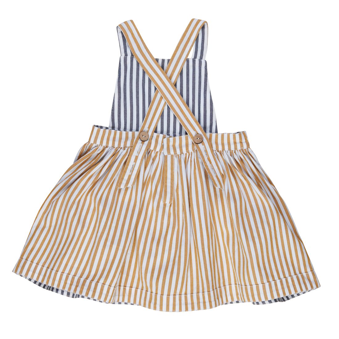 Stripe REVERSIBLE Pinafore & White T-Shirt