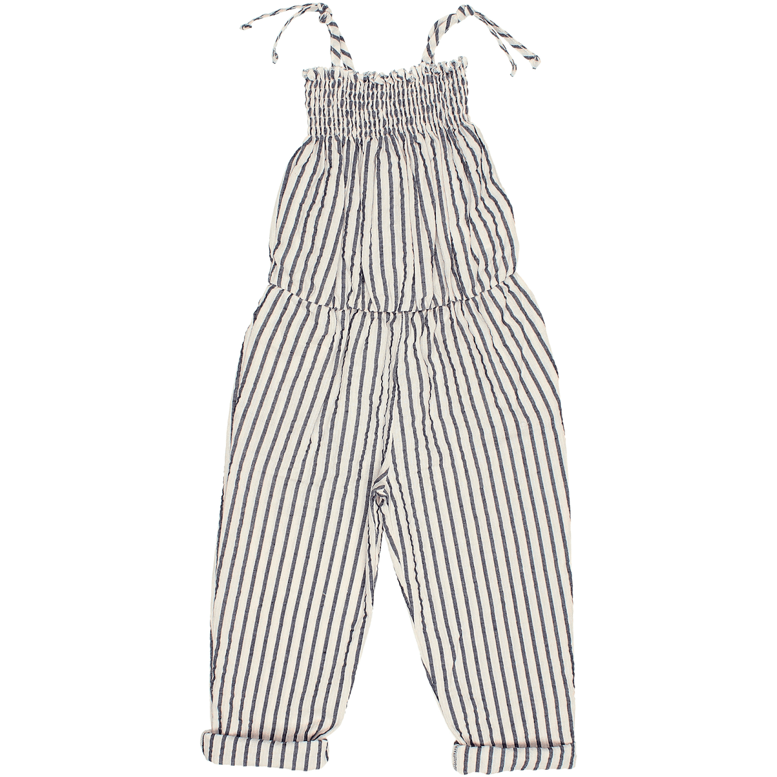 Striped Dungaree | Navy Blue