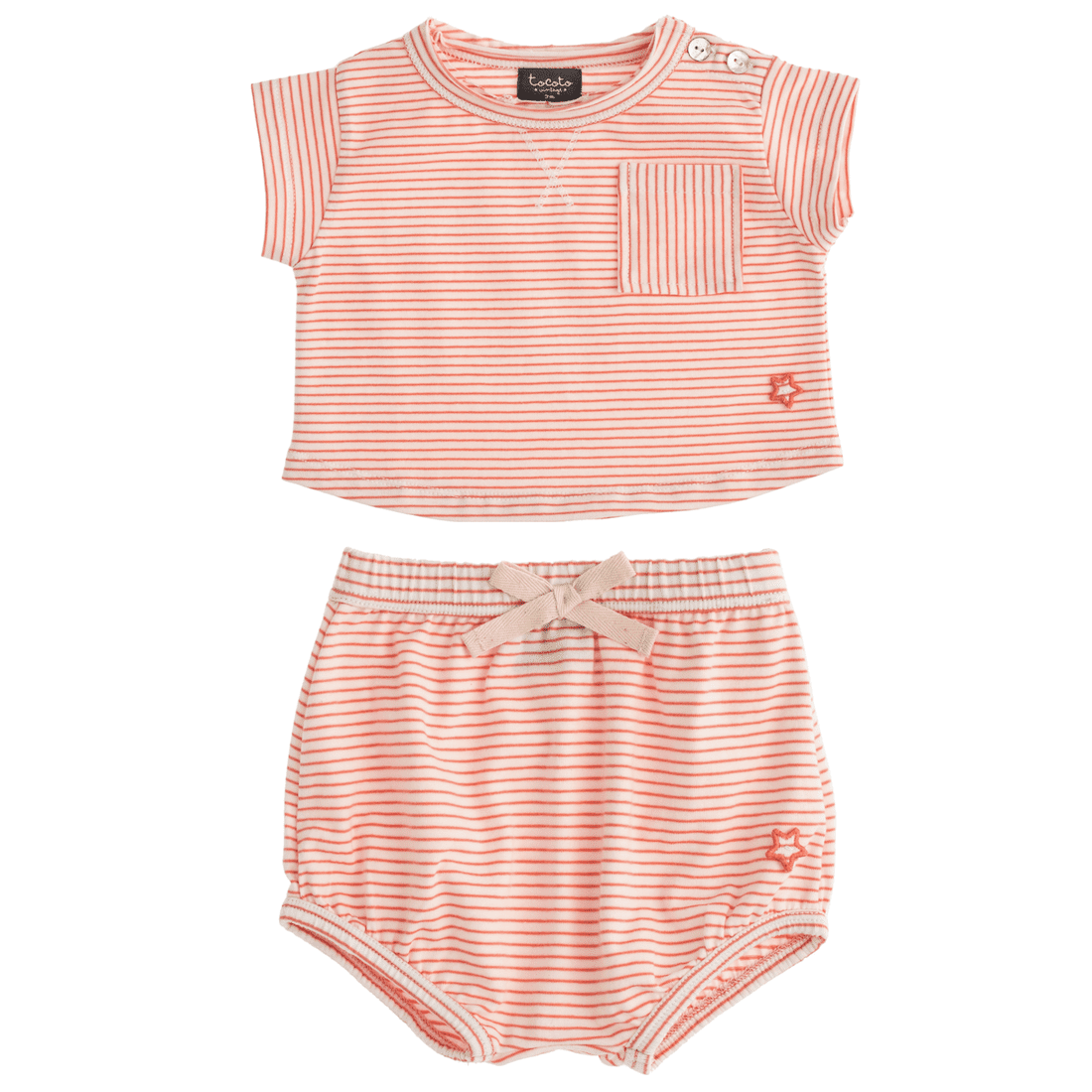 Striped T-Shirt & Bloomer | Pink