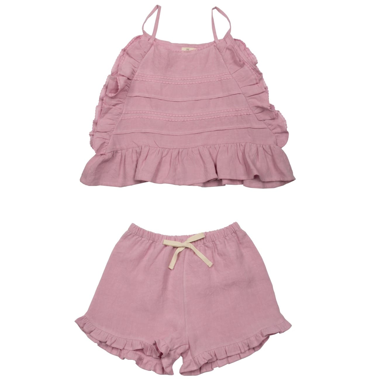 Lilac Linen Lace Tunic & Frill Shorts